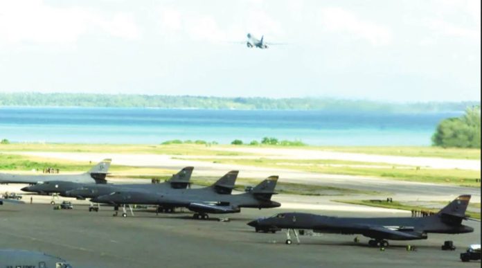 UK A jet takes off as others sit on the ground on Diego Garcia, an island in the Indian Ocean that hosts a joint United Kingdom – United States military base. GETTY IMAGES