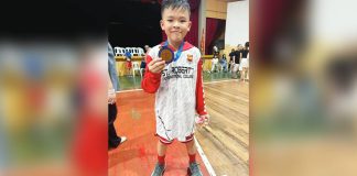 “I hope I can make more 3-point shots in my future games,” says Tyler Guion after Iloilo City’s basketball match against Roxas City in the ongoing elementary boys basketball event of the Western Visayas Regional Athletic Association Meet. FILE PHOTO