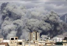 Smoke rises as a series of explosions are heard in Tehran, Iran. The joint airstrikes by Israel and the United States forces began on February 28 and killed Iran’s Supreme Leader Ayatollah Ali Khamenei. FATEMEH BAHRAMI / ANADOLU VIA GETTY IMAGES