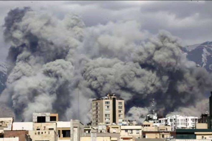 Smoke rises as a series of explosions are heard in Tehran, Iran. The joint airstrikes by Israel and the United States forces began on February 28 and killed Iran’s Supreme Leader Ayatollah Ali Khamenei. FATEMEH BAHRAMI / ANADOLU VIA GETTY IMAGES