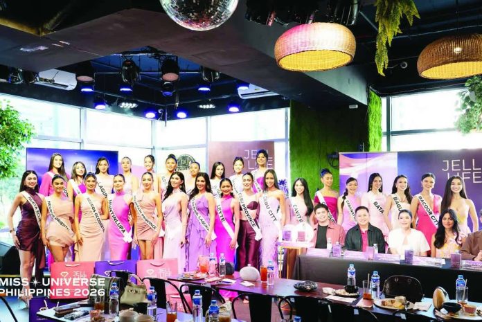 miss_universe_ph_copy_compressed_resized 2026 Miss Universe Philippines (MUPH) candidates with MUPH’s President Jonas Gaffud, Executive Vice President Voltaire Tayag and National Director Ariella Arida, and Jell Life founder Crystal Jacinto. MISS UNIVERSE PHILIPPINES PHOTO