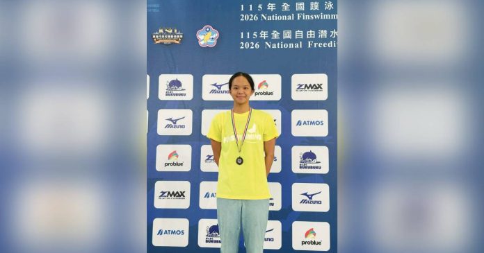 montalbo Coraline Montalbo clinched podium finishes in the 4x100-meter surface relay, 200-meter bi-fins, and 50-meter events of the 2026 Chinese Taipei Age Groups Finswimming Competition. CONTRIBUTED PHOTO