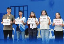 Activist youth organizations blast red-tagging during campus ‘peace awareness’ event Youth leaders from various organizations hold placards condemning red-tagging and calling for the abolition of the National Task Force to End Local Communist Armed Conflict during a press activity following the controversy over a “peace awareness” forum at Central Philippine University in Iloilo City. The groups warned that labelling student organizations as communist fronts endangers the safety of campus activists and undermines academic freedom. PHOTO FROM FORUM-DIMENSIONS, WVSU