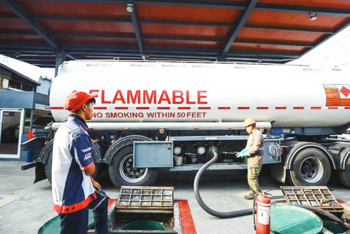 oil supply copy An oil tanker replenishes the underground storage tank of a gasoline station in Quezon City. The government is monitoring gas stations as part of intensified efforts to address the impact of rising oil prices amid tensions in the Middle East, like unauthorized or premature increases. PNA
