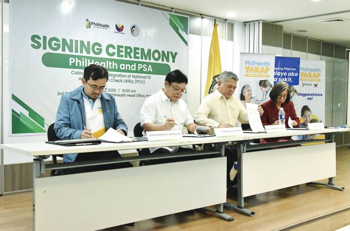 The Philippine Health Insurance Corporation (PhilHealth) and the Philippine Statistics Authority (PSA) sign a Memorandum of Agreement for the Philippine Identification System (PhilSys) co-location and the launch of the PhilHealth Check Utility (PCU) on March 26, 2026. Through the co-location initiative, PhilSys registration is available directly at selected PhilHealth offices, allowing members to register for their National ID while accessing PhilHealth services.