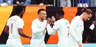 France captain Kylian Mbappe celebrates after scoring against Brazil in an international friendly. GETTY IMAGES