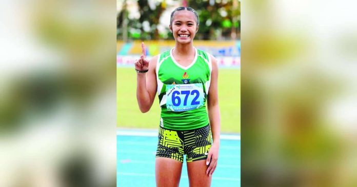 sports Negros copy_superimposed Negros Occidental’s Reynalyn Sedenio ruled the secondary girls 400-meter dash. FACEBOOK PHOTO