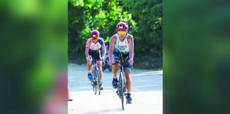 Joshua Ramos celebrates after capturing the Filipino Elite title in the 5150 Triathlon Guimaras. CONTRIBUTED PHOTO