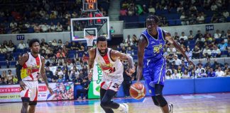 Bol Bol posted a double-double performance in TNT Tropang 5G’s win over San Miguel Beermen. PBA PHOTO