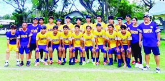 Members of the Iloilo-Guimaras Football Association pose after finishing first runner-up in the Under-15 Boys Gold Plate division of the PFF Inter-Center of Development Tournament in San Carlos City. PHOTO COURTESY OF TAMASAK FOOTBALL CLUB