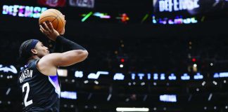Blake Hinson knocks down a go-ahead three-pointer in Utah Jazz's close win over Golden State Warriors. PHOTO COURTESY OF IMAGN IMAGES