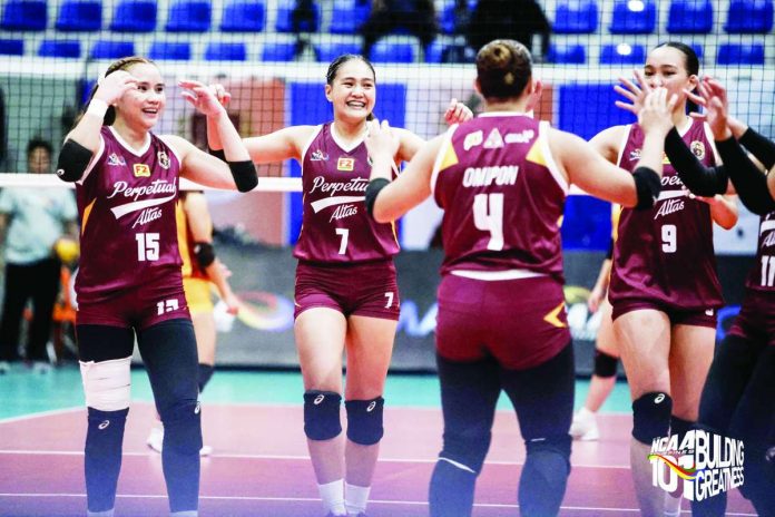 sports_Perpetual_copy_compressed_resized University of Perpetual Help Lady Altas clinched the top seed in Group A of the NCAA Season 101 women’s volleyball tournament. NCAA PHOTO