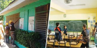 Personnel of the Municipal Disaster Risk Reduction and Management Office – Guimbal, together with the Municipal Engineering Office and the Bureau of Fire Protection –Guimbal, conduct structural inspections of public school buildings following a magnitude 4.8 earthquake that struck Monday night, March 2. Guimbal was identified as the earthquake’s epicenter. Photo from Guimbal MDRRMO Facebook Page