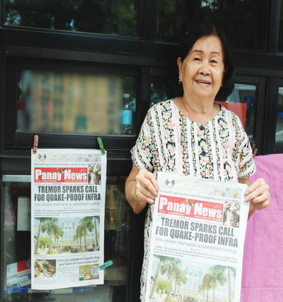 Corazon Demayo, 76, from Inangayan, Sta. Barbara, has been selling newspapers for 8 years, having taken over the business from her nephew.