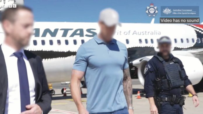 Australia copy Police released blurred footage of Ben Roberts-Smith, Australia's most-decorated living soldier, being arrested at Sydney airport. BBC