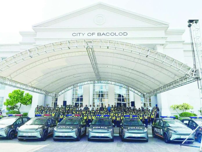 Bacolod_patrols_compressed_resized Newly acquired electric patrol vehicles were turned over to the Bacolod City Police Office by the Bacolod City Government during a ceremony at the Bacolod City Government Center. PRO-NIR PHOTO