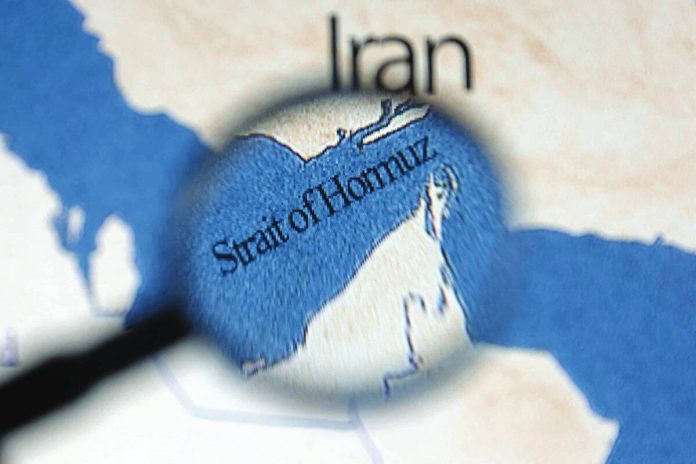 This map shows the Strait of Hormuz. Iran has effectively taken control of the strait, disrupting the international shipments of fuel after the United States and Israel attacked it. REUTERS