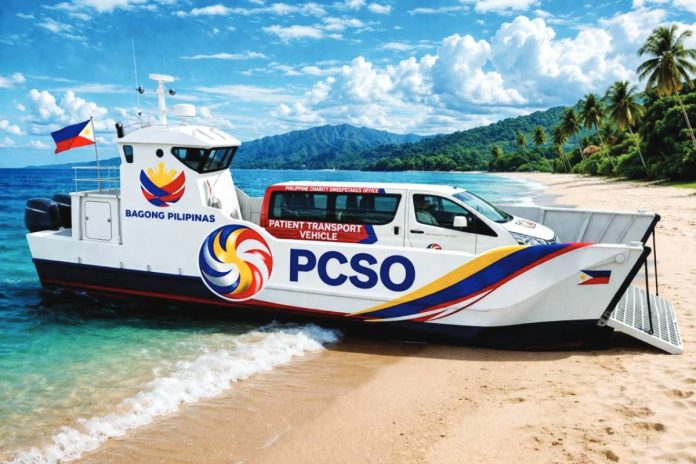 PCSO 2 Main pic Image shows an AI-generated concept of the landing craft vessel to be deployed by PCSO to Batanes and other island provinces in the country. PCSO PHOTO