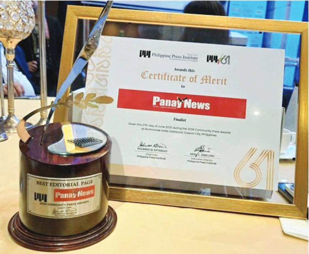 The Best Editorial Page trophy and Certificate of Merit as finalist in Best News Website awarded to Panay News by the Philippine Press Institute – nods to its editorial excellence and consistent contribution to public discourse in the region – during the 2024 Community Press Awards held at Eastwood Richmonde Hotel, Quezon City on June 27, 2025.