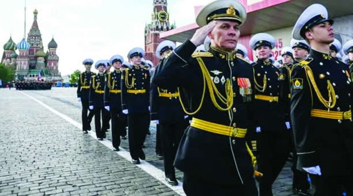 Russia_compressed_resized Russian service personnel marched during a Victory Day parade on Moscow's Red Square last year. Lavish commemorations were held to mark the 80th anniversary of victory over Nazi Germany. REUTERS