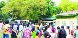 Displaced residents from Barangay Salamanca in Toboso, Negros Occidental took shelter in evacuation centers on April 19 following an armed encounter between government troops and suspected insurgents, which forced hundreds of families to flee their homes for safety. PHOTO COURTESY OF JHO-NHA MALAGA ALSADO