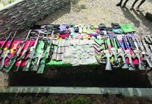 Negros solon, Bacolod council push probe into deadly Toboso clash Firearms and war materiel recovered from the encounter site in Barangay Salamanca, Toboso, Negros Occidental following the clash on April 19, 2026 that left 19 individuals dead. KALINAW NEWS PHOTO