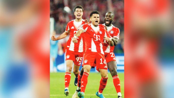 bayern Bayern Munich’s Luis Diaz reacts after scoring a goal against Real Madrid. PHOTO COURTESY OF BAYERN MUNICH