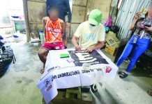 Joint police operatives apprehended alias “Negro” (left), classified as a high-value individual, in an anti-illegal drug operation in Barangay Naslo, Pototan, Iloilo on April 25. Seized from his possession were five plastic sachets containing suspected shabu valued at around P1,224,000. IPPO PHOTO