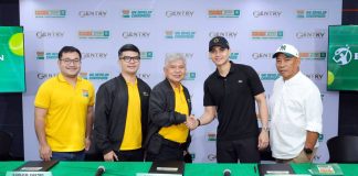 Palawan Group Executives namely, CMO Bernard V. Kaibigan, CEO Karlo M. Castro, and Chairman and Founder Bobby M. Castro (center), joined by Hayb Anzures, and tournament director Bobby Mangunay.