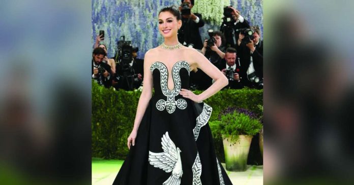 Anne Hathaway copy_superimposed US actress Anne Hathaway arrives for the 2026 Met Gala celebrating “Costume Art” at the Metropolitan Museum of Art, in New York, on May 4, 2026. PHOTO COURTESY OF VOUGE PHILIPPINES