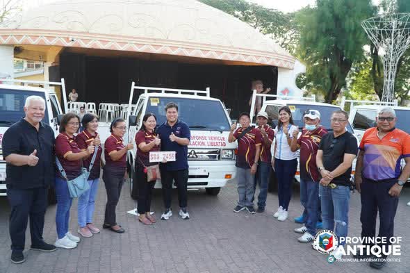 Antique emergency vehicles_compressed Emergency response vehicles were turned over to representatives of eight barangays in Antique during a ceremonial distribution held at EBJ Freedom Park on May 13, 2026. The vehicles, funded under the Provincial Disaster Risk Reduction and Management Council (PDRRMC) program, aim to strengthen local disaster preparedness and emergency response capabilities in vulnerable communities. PROVINCE OF ANTIQUE PHOTO