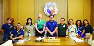 Gov. Paolo Javier (center) met with representatives from the Haribon Foundation and Germany-based Engagement Global during a courtesy visit on April 29 to discuss the implementation of the SWAN-Philippines project, which aims to empower Antiqueño women as leaders in protecting the Sibalom-Tipuluan River Watershed. PROVINCE OF ANTIQUE PHOTO
