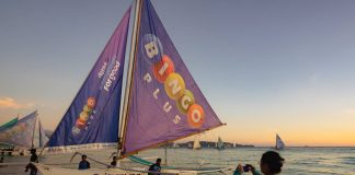 BingoPlus sails through Boracay on paraw boats