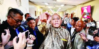 Sen. Ronald “Bato” Dela Rosa was last seen Wednesday night with members of his staff after emerging from the office of Senate President Alan Peter Cayetano amid mounting tension inside the Senate. Earlier in the day, he held a press conference appealing for support from Philippine Military Academy alumni. PHILIPPINE DAILY INQUIRER