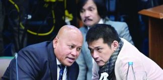 Sen. Robin Padilla (right) has denied helping Sen. Ronald “Bato” Dela Rosa evade authorities, insisting that the former police chief merely asked for a ride out of the Senate compound following the reported shooting incident inside the Senate premises on May 13, 2026.