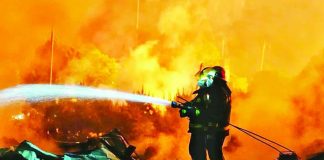 Firemen battle a huge fire following a fatal explosion at a fireworks factory in Hunan, China. BBC