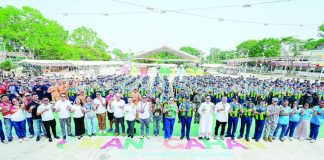 Members of Task Group Manggahan stand in formation during the deployment of 568 security, public safety, maritime and emergency response personnel on May 14 in preparation for the Manggahan Festival 2026. The contingent includes personnel from the police, military, coast guard, fire bureau and emergency response units tasked to ensure a safe and orderly celebration. GUIMARAS MANGGAHAN FESTIVAL FB PHOTO