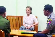 Myanmar’s Aung San Suu Kyi moved to house arrest Myanmar state media broadcast a picture of detained former leader Aung San Suu Kyi sitting with two uniformed personnel.