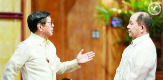 President Ferdinand Marcos Jr. (left) Confers with National Security Adviser retired Gen. Eduardo S.L. Oban Jr. In Malacañang. Photo courtesy of the Presidential Communications Office