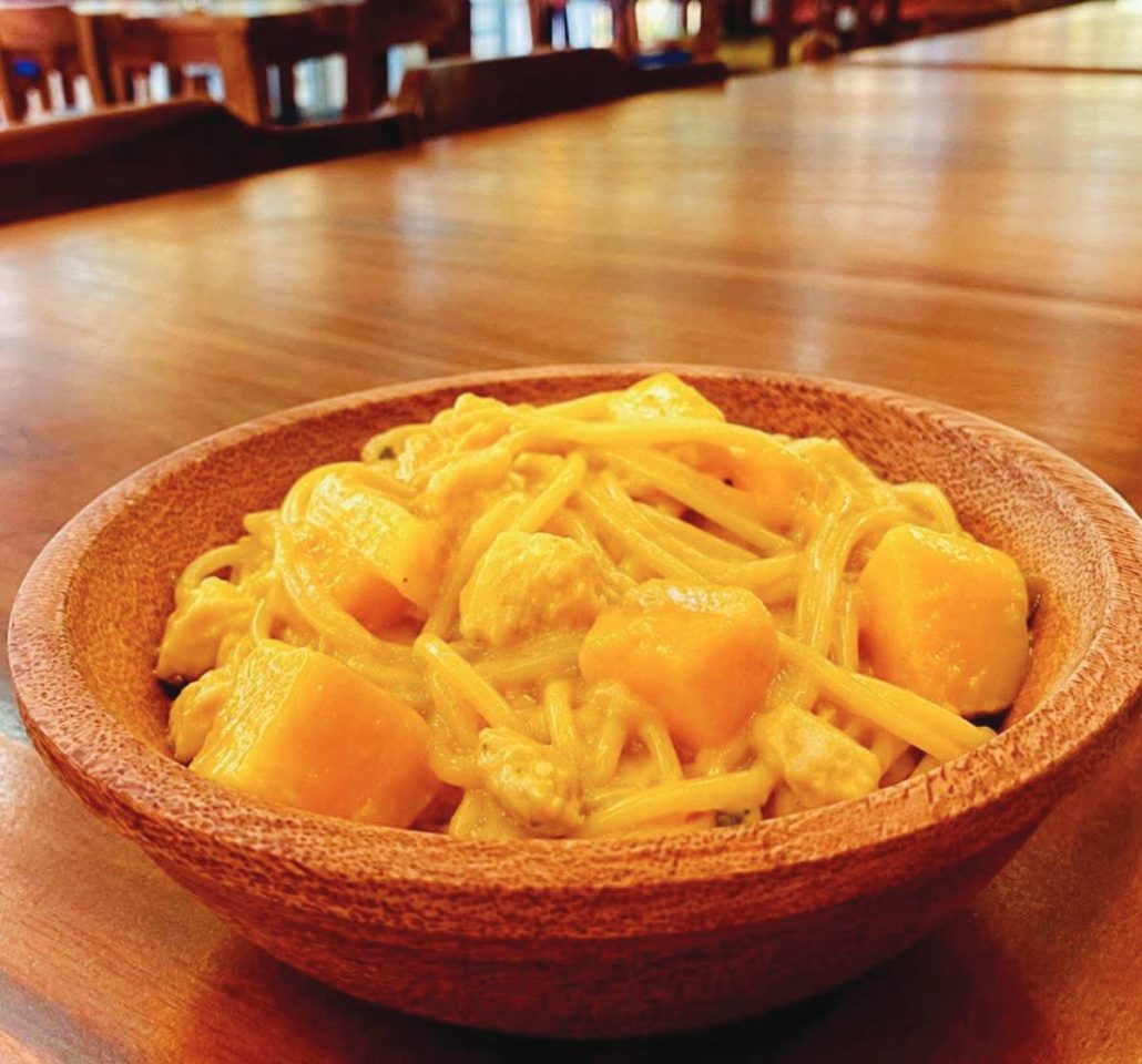UMA’s Mango Chicken Pasta blends creamy richness with the subtle sweetness of ripe mangoes.