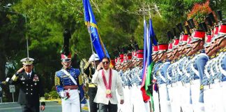 President Ferdinand Marcos Jr. leads the traditional review of troops during the graduation rites of the Philippine Military Academy in Baguio City on Saturday, May 16, 2026. NIÑO JESUS ORBETA, PHILIPPINE DAILY INQUIRER