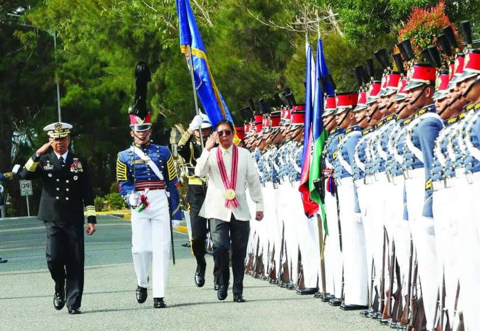 PMA_copy_compressed_resized President Ferdinand Marcos Jr. leads the traditional review of troops during the graduation rites of the Philippine Military Academy in Baguio City on Saturday, May 16, 2026. NIÑO JESUS ORBETA, PHILIPPINE DAILY INQUIRER