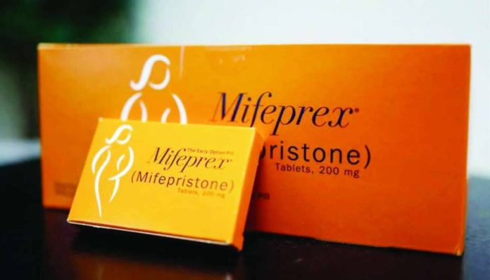 US_copy_compressed_resized In this photo illustration, packages of Mifepristone tablets are displayed at a family planning clinic in Rockville, Maryland, USA. GETTY IMAGES
