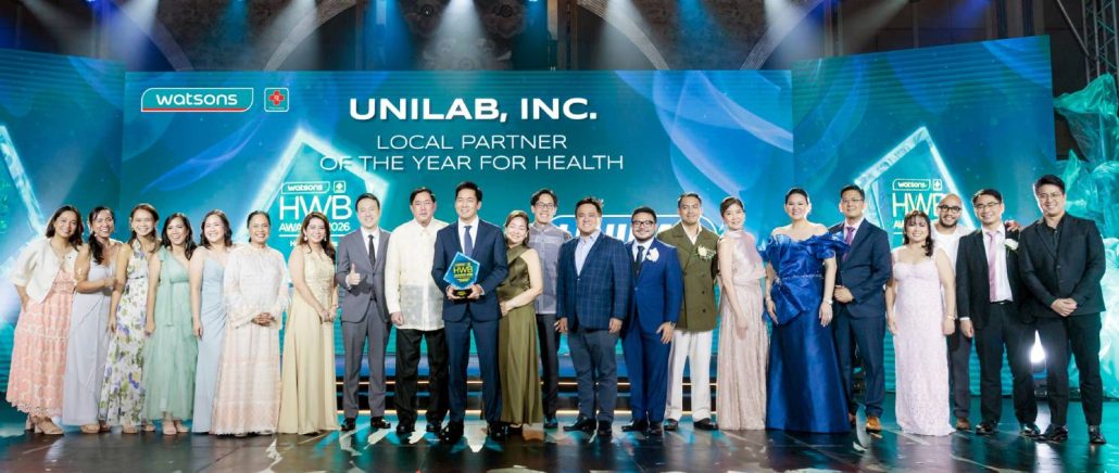 Watsons Philippines, led by Managing Director Danilo Chiong and COO Jefferson Go, recognized Unilab, Inc. as the Local Partner of the Year for Health at the Watsons HWB Awards 2026.