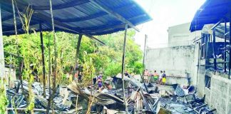 The aftermath of an early morning fire on May 31, 2026 in Zone 2, Barangay Balantang, Jaro, Iloilo City, which destroyed three houses, a barbershop, and an ice cream shop. AJ PALCULLO/PN