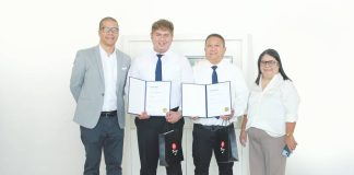 (From left) Mr. Jeremias Juan, General Manager for Sales Operations, Hyundai Philippines; Mr. Sean Lester Marquez, Sales Consultant, Hyundai Iloilo; Mr. Franklin Mesa Jr., Sales Consultant, Hyundai Iloilo; and Ms. Iris Molina, General Manager, Hyundai Iloilo.