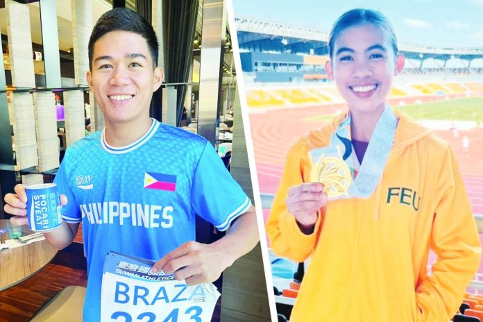 ilonggo-duo Ilonggo runners Alfrence Braza and Edna Magtubo celebrate after winning their respective elite divisions in the inaugural Speed Series powered by 2XU held at Ayala Triangle in Makati City. FACEBOOK PHOTOS