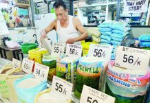 DA to impose P53 per kilo SRP on local rice A vendor tends to his array of rice varieties inside the Iloilo Terminal Market in Iloilo City on May 14, 2026. The Department of Agriculture confirms that the full enforcement of the P50 price cap on local rice will begin next week. AJ PALCULLO/PN