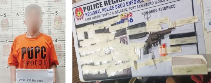 mandurriao-raid Alias “Romar” (left photo) was caught with suspected shabu worth P1,360,000 and a caliber .38 pistol loaded with four rounds of live ammunition in a raid in Barangay Pali Benedicto, Mandurriao, Iloilo City on May 7, 2026. RPDEU PHOTOS
