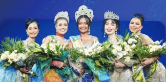 Samantha Nicole de la Cruz (center) of Barangay Balabag, Pavia, Iloilo beams after being crowned Miss Carabao-Carroza Festival Queen 2026 at the Pavia Public Plaza on May 3. The other winners are Liga Queen Angela Kris Caidic of Barangay Ungka 2, Sangguniang Kabataan Queen Daicel Joy Asgar of Barangay Mali-ao, First Runner-Up – Jana Sofia Lamparero of Purok 1, and Second Runner-Up Jiaan Queenell Bysshe Flores of Purok 4. PHOTO FROM BALITA PAVIANHON